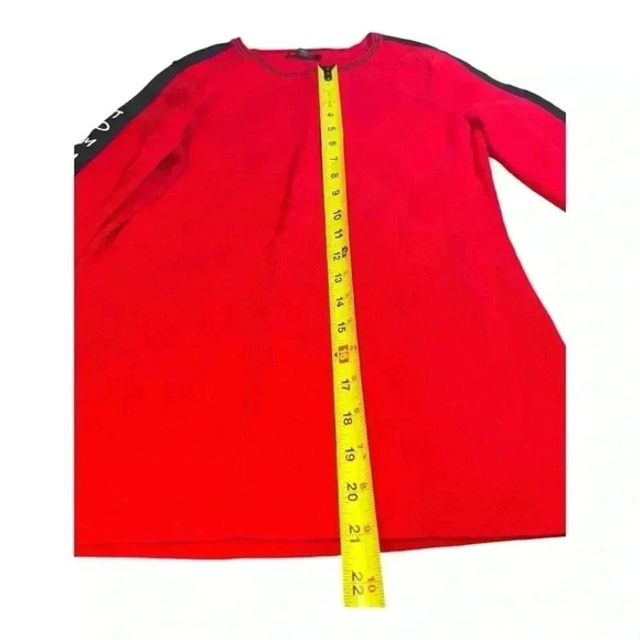 Tommy Hilfiger Women Red Sweater Spell Out Long Sleeve Size XL pre-owned - Picture 2 of 7